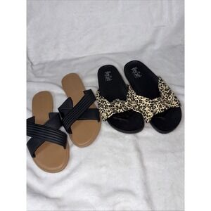 Summer Sandal Bundle Size 9 - Hey Girl & West Loop Slides Casual Boho Pool Water